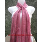 strip line color cotton mesh scarf 